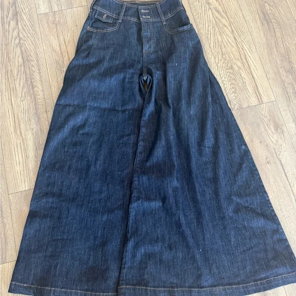 Pilcro Wide-Leg Flare Jeans - Deep Blue - Picture 6 of 6